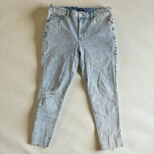 EXPRESS Skinny Light Wash 4 Way Hyper Stretch High Rise Jeans Size Large